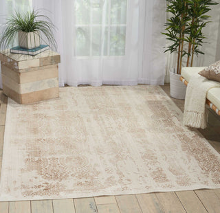 Nourison Ki34 Silver Screen KI344 Ivory/Mocha Area Rug by Kathy Ireland Room Image Feature