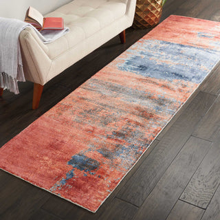 Nourison Ki37 Safari Dreams KI374 Blue/Brick Area Rug by kathy ireland Home Room Image Feature