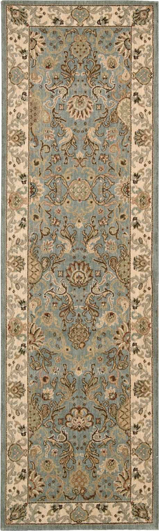 Nourison Lumiere KI602 Stateroom Slate Blue Area Rug by Kathy Ireland 3' X 8'