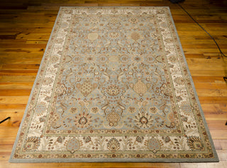 Nourison Lumiere KI602 Stateroom Slate Blue Area Rug by Kathy Ireland 8' X 11' Floor Shot Feature