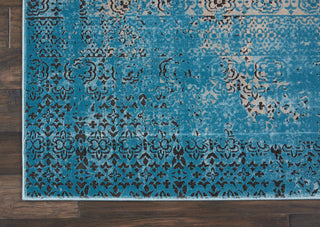 Nourison Karma KRM01 Blue Area Rug Corner Image