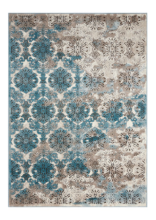 Nourison Karma KRM05 Ivory/Blue Area Rug 5'3'' X 7'4''