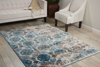 Nourison Karma KRM05 Ivory/Blue Area Rug  Feature