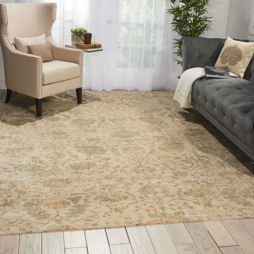 Nourison Lucent LCN05 Pearl Area Rug Room Image Feature