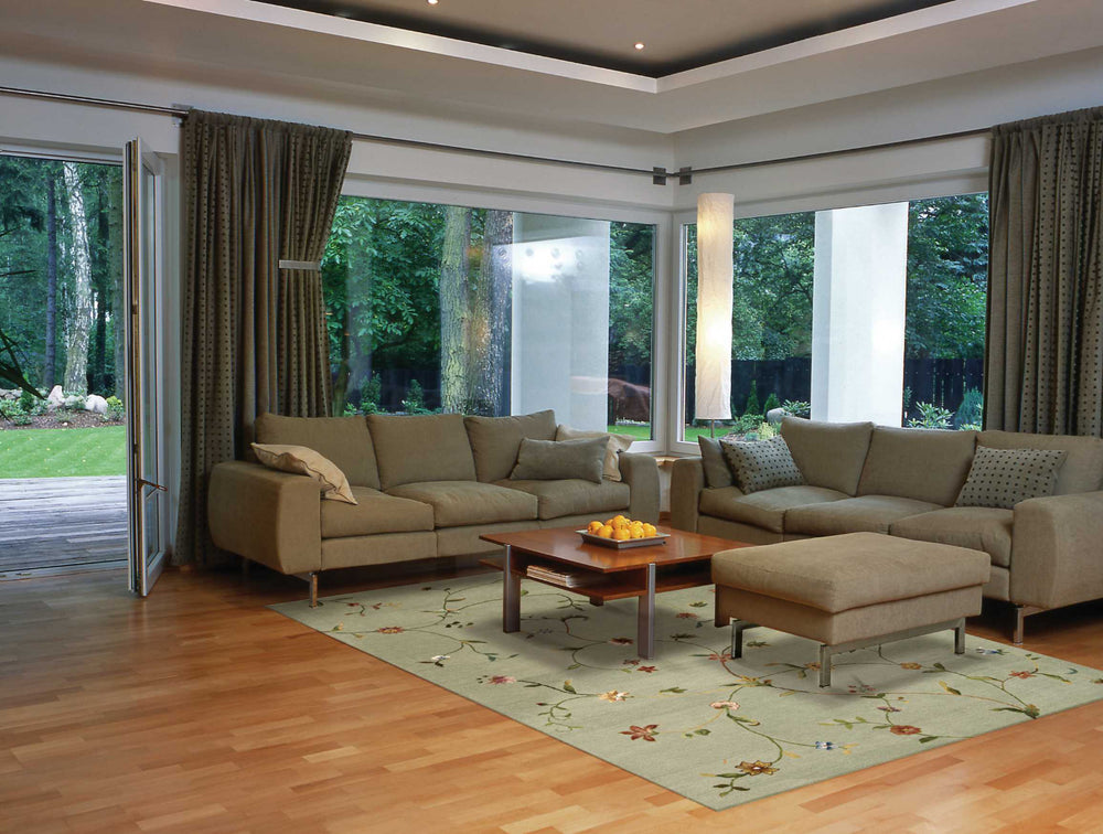 Nourison Modern Elegance LH02 Sage Area Rug Room Image Feature
