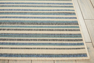 Nourison Bbl21 Lido LID01 Blue/Cream Area Rug by Barclay Butera Detail Image