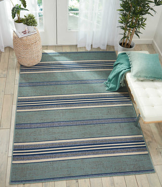 Nourison Bbl21 Lido LID02 Aqua/Blue Area Rug by Barclay Butera Room Image