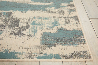 Nourison Bbl21 Lido LID03 Cream/Aqua Area Rug by Barclay Butera Detail Image