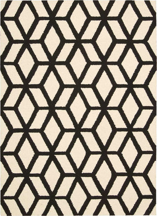 Nourison Linear LIN01 Ivory Black Area Rug Main Image