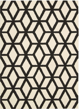 Nourison Linear LIN01 Ivory Black Area Rug main image