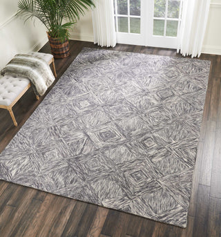 Nourison Linked LNK01 Charcoal Area Rug Room Image