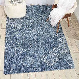 Nourison Linked LNK01 Denim Area Rug Room Image Feature