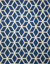 Nourison Linear LIN01 Blue Ivory Area Rug 7'6'' X 9'6''