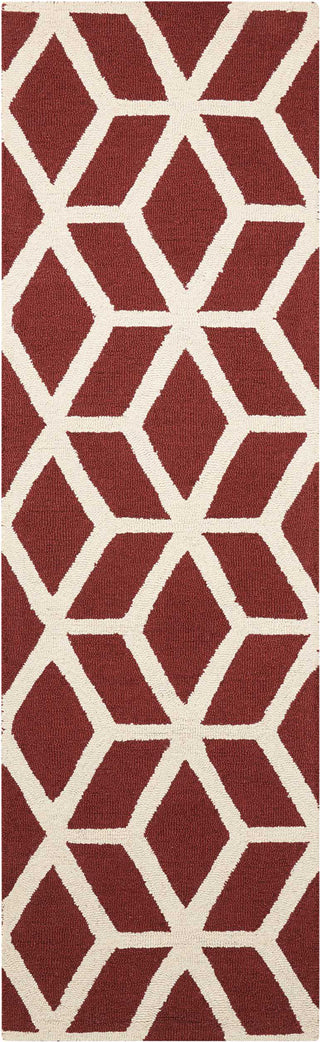 Nourison Linear LIN01 Brick Ivory Area Rug 2'3'' X 7'6'' Runner