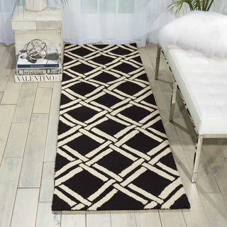 Nourison Linear LIN04 Black White Area Rug Room Image