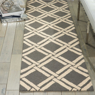 Nourison Linear LIN04 Grey Ivory Area Rug Room Image