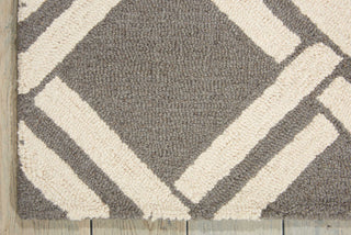 Nourison Linear LIN04 Grey Ivory Area Rug Corner Image