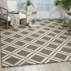 Nourison Linear LIN04 Grey Ivory Area Rug Room Image Feature