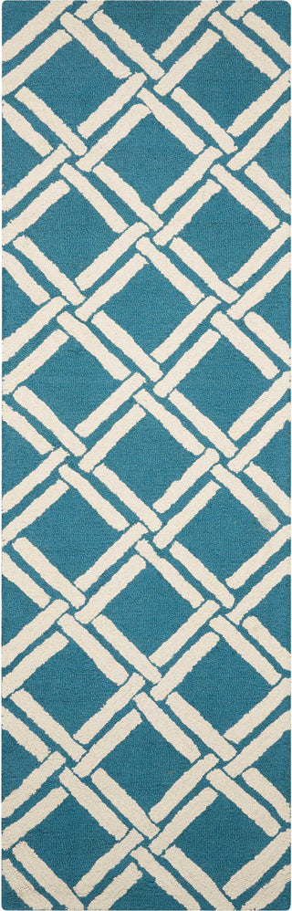 Nourison Linear LIN04 Teal Ivory Area Rug