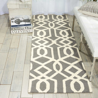 Nourison Linear LIN05 Grey Ivory Area Rug Room Image