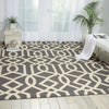 Nourison Linear LIN05 Grey Ivory Area Rug Room Image Feature