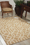 Nourison Linear LIN05 Sand Ivory Area Rug Room Image Feature