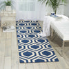 Nourison Linear LIN07 Blue Ivory Area Rug Room Image Feature