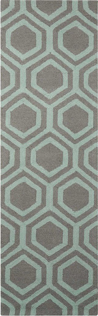 Nourison Linear LIN07 Grey Aqua Area Rug