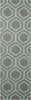Nourison Linear LIN07 Grey Aqua Area Rug 2'3'' X 7'6'' Runner