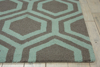 Nourison Linear LIN07 Grey Aqua Area Rug Detail Image