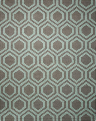 Nourison Linear LIN07 Grey Aqua Area Rug 7'6'' X 9'6''