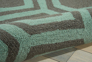 Nourison Linear LIN07 Grey Aqua Area Rug Detail Image