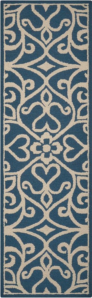 Nourison Linear LIN19 Navy/Ivory Area Rug 2'3'' X 7'6'' Runner