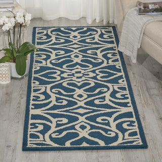 Nourison Linear LIN19 Navy/Ivory Area Rug 3' X 8'