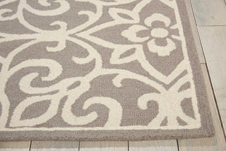 Nourison Linear LIN19 Silver/Ivory Area Rug Detail Image