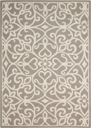 Nourison Linear LIN19 Silver/Ivory Area Rug 