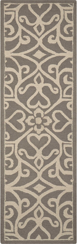 Nourison Linear LIN19 Silver/Ivory Area Rug 2'3'' X 7'6'' Runner