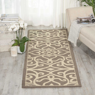 Nourison Linear LIN19 Silver/Ivory Area Rug 3' X 8'