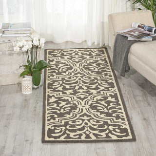 Nourison Linear LIN20 Grey/Ivory Area Rug 3' X 8'