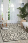 Nourison Linear LIN20 Grey/Ivory Area Rug Room Image Feature