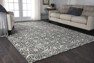 Nourison Luminance LUM08 Graphite Area Rug Room Image Feature