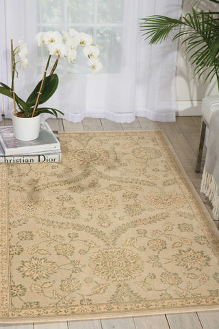 Nourison Luminance LUM04 Cream Mint Area Rug Room Image Feature