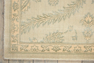 Nourison Luminance LUM04 Cream Mint Area Rug Corner Image