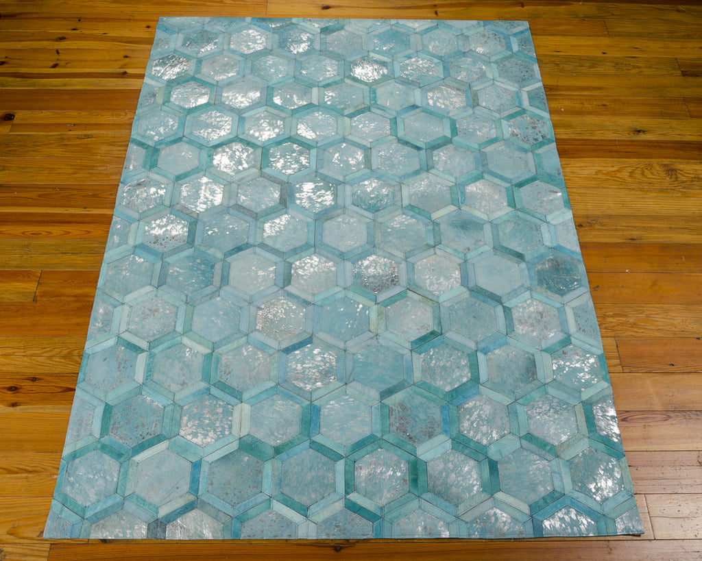 Nourison City Chic MA100 Turquoise Area Rug by Michael Amini 6' X 8' Floor Shot Feature