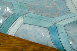 Nourison City Chic MA100 Turquoise Area Rug by Michael Amini 6' X 8' Texture Shot