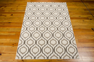 Nourison Glistening Nights MA508 Beige Area Rug by Michael Amini 6' X 8' Floor Shot Feature