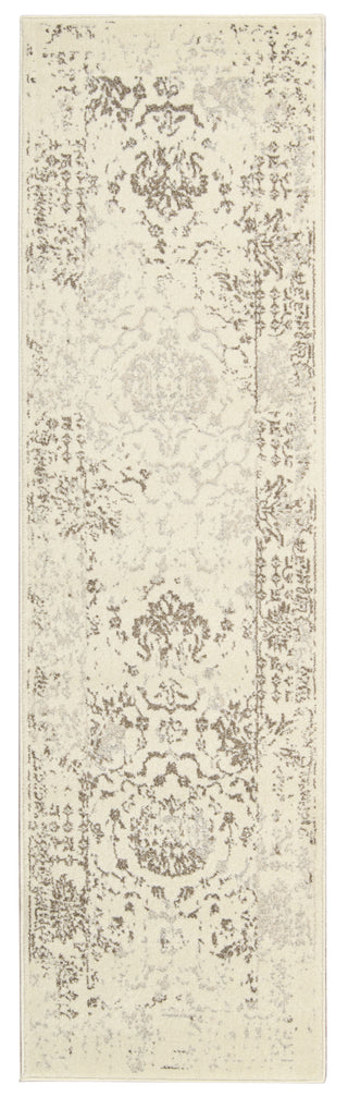 Nourison Glistening Nights MA510 Ivory Area Rug by Michael Amini 3' X 8'