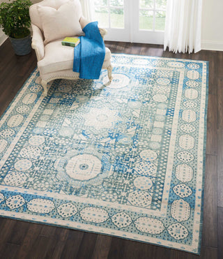 Nourison Madera MAD03 Teal Area Rug Room Image