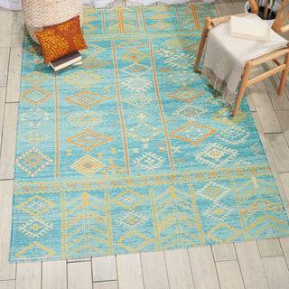 Nourison Madera MAD05 Sky Blue Area Rug Room Scene Featured