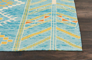 Nourison Madera MAD05 Sky Blue Area Rug Corner